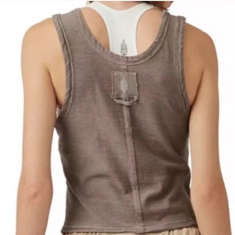 FP Movement Free People Back to Basics Tank Charcoal Brown Small NWT - Picture 2 of 6